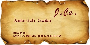 Jambrich Csaba névjegykártya