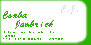 csaba jambrich business card